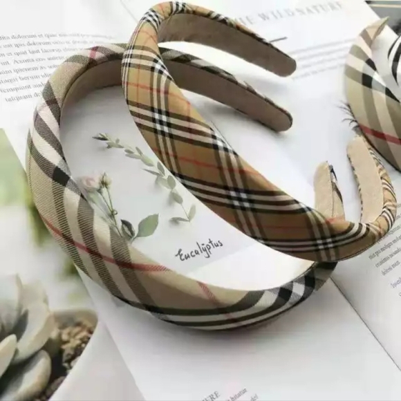 Plaid Headband Set - Brown and Black - Picture 6 of 6